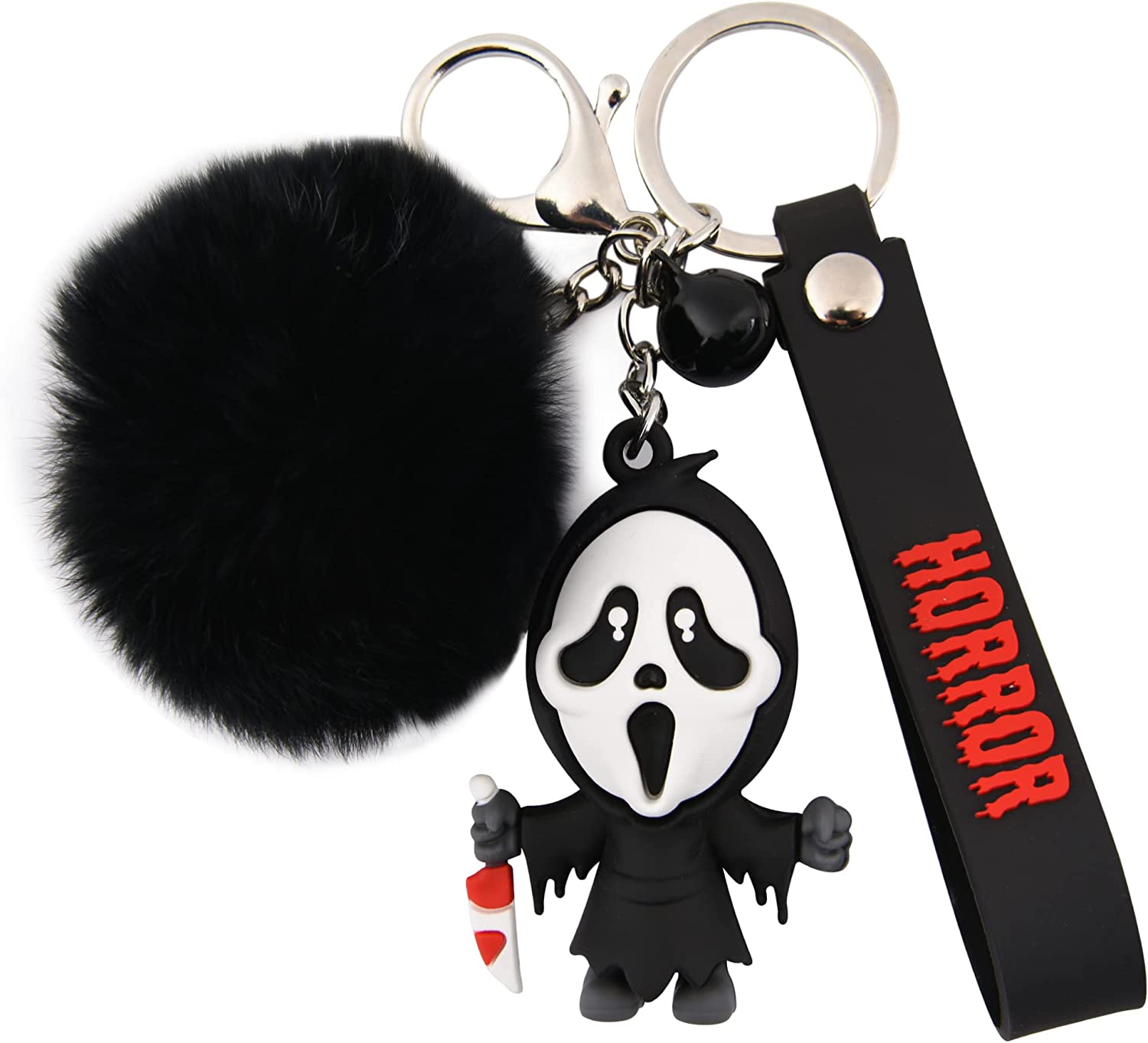 CEMMY XU Women Men Halloween Keychain Horror Movie Keychains Small Bell for Party Favor