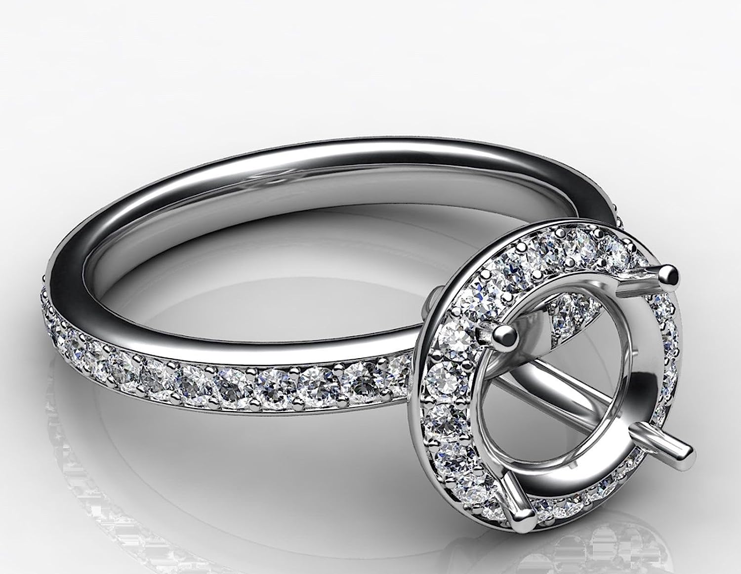 Masterpiece Engagement Rings Semi-Mount Antique Platinum Ring