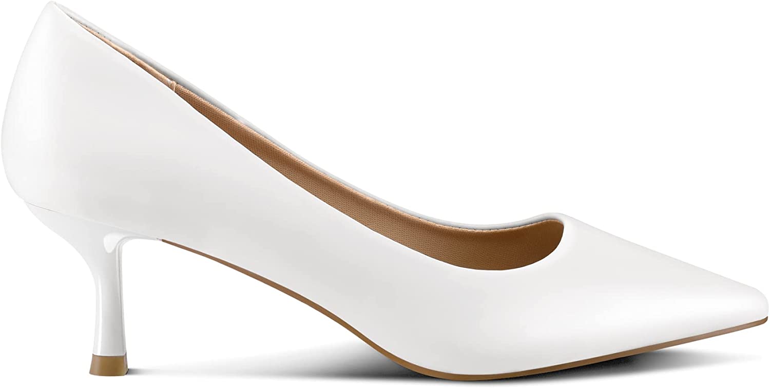mysoft Women's Pumps 2inch Kitten Heel Pointed Toe Low Heel Dress Shoes